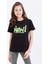 Siyah Basic Yazı Baskılı O Yaka Rahat Form Kız Çocuk T-Shirt - 75041 5