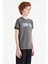 Koyu Gri Yazı Baskılı Standart Kalıp O Yaka Erkek Çocuk T-Shirt - 11105 7