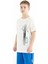 Ekru Yazı Baskılı O Yaka Standart Kalıp Erkek Çocuk T-Shirt - 11119 5