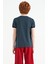 Orman Yeşili Minimal Yazı Baskılı Standart Kalıp O Yaka Erkek Çocuk T-Shirt - 11132 8