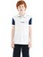 Beyaz Renk Bloklu Omuz Garni Detaylı Standart Kalıp Erkek Çocuk T-Shirt - 11155 1