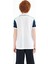 Beyaz Renk Bloklu Omuz Garni Detaylı Standart Kalıp Erkek Çocuk T-Shirt - 11155 8