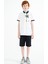Beyaz Baskılı Cep Detaylı Standart Kalıp Polo Yaka Erkek Çocuk T-Shirt - 11144 2