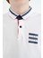 Beyaz Yakası Renk Bloklu Baskı Detaylı Standart Kalıp Erkek Çocuk T-Shirt - 11111 4