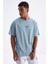 Tommy Life Mint Yeşili Sırt Baskılı O Yaka Erkek Oversize T-Shirt - 88091 6