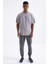 Tommy Life Gri Sırt Baskılı O Yaka Erkek Oversize T-Shirt - 88091 3