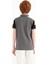 Koyu Gri Renk Bloklu Omuz Garni Detaylı Standart Kalıp Erkek Çocuk T-Shirt - 11155 8