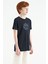 Lacivert Nakış İşleme Detaylı O Yaka Standart Kalıp Erkek Çocuk T-Shirt - 11115 5