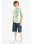 Açık Yeşil Ön Baskı Detaylı O Yaka Standart Kalıp Erkek Çocuk T-Shirt - 11099 6