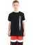 Siyah Yazı Baskılı O Yaka Standart Kalıp Erkek Çocuk T-Shirt - 11119 1