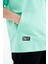 Su Yeşili Kapüşonlu Baskılı Kanguru Cepli Oversize Erkek T-shirt - 88196 5