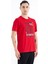 Kırmızı Slogan Baskılı O Yaka Standart Kalıp Erkek T-shirt - 88190 4