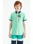 Su Yeşili Baskılı Cep Detaylı Standart Kalıp Polo Yaka Erkek Çocuk T-Shirt - 11144 1
