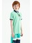 Su Yeşili Baskılı Cep Detaylı Standart Kalıp Polo Yaka Erkek Çocuk T-Shirt - 11144 4