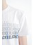 Beyaz Yazı Baskılı O Yaka Standart Kalıp Erkek Çocuk T-Shirt - 11149 3