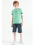 Su Yeşili Baskılı Standart Kalıp O Yaka Erkek Çocuk T-Shirt - 11097 8