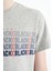 Gri Melanj Yazı Baskılı O Yaka Standart Kalıp Erkek Çocuk T-Shirt - 11149 3