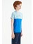 Saks Yazı Baskılı Renk Bloklu Standart Kalıp O Yaka Erkek Çocuk T-Shirt - 11134 6