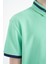 Su Yeşili Yakası Renk Bloklu Baskı Detaylı Standart Kalıp Erkek Çocuk T-Shirt - 11111 4