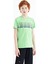 Neon Yeşil Yazı Baskılı O Yaka Standart Kalıp Erkek Çocuk T-Shirt - 11149 8