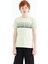 Açık Yeşil Yazı Baskılı O Yaka Standart Kalıp Erkek Çocuk T-Shirt - 11149 1
