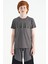Koyu Gri Yazı Baskılı O Yaka Standart Kalıp Erkek Çocuk T-Shirt - 11149 1