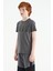 Koyu Gri Yazı Baskılı O Yaka Standart Kalıp Erkek Çocuk T-Shirt - 11149 2