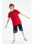 Kırmızı Nakış İşleme Detaylı O Yaka Standart Kalıp Erkek Çocuk T-Shirt - 11115 6