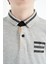 Gri Melanj Yakası Renk Bloklu Baskı Detaylı Standart Kalıp Erkek Çocuk T-Shirt - 11111 3