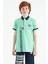 Tommy Life Su Yeşili Yazı Baskı Desenli Standart Kalıp Polo Yaka Erkek Çocuk T-Shirt - 11143 1