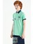 Tommy Life Su Yeşili Yazı Baskı Desenli Standart Kalıp Polo Yaka Erkek Çocuk T-Shirt - 11143 4