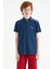 İndigo Baskı Detaylı Standart Kalıp Polo Yaka Erkek Çocuk T-Shirt - 11140 1