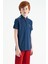 İndigo Baskı Detaylı Standart Kalıp Polo Yaka Erkek Çocuk T-Shirt - 11140 6