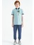 Açık Mavi Baskılı Cep Detaylı Standart Kalıp Polo Yaka Erkek Çocuk T-Shirt - 11144 4