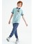 Açık Mavi Baskılı Cep Detaylı Standart Kalıp Polo Yaka Erkek Çocuk T-Shirt - 11144 6