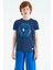 İndigo Kol Ucu Renkli Detaylı Baskılı Standart Kalıp Erkek Çocuk T-Shirt - 11156 1
