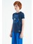 İndigo Kol Ucu Renkli Detaylı Baskılı Standart Kalıp Erkek Çocuk T-Shirt - 11156 2