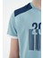 Açık Mavi Baskı Detaylı O Yaka Standart Kalıp Erkek Çocuk T-Shirt - 11157 5