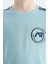 Açık Mavi Omuz Baskı Detaylı Standart Kalıp O Yaka Erkek Çocuk T-Shirt - 11121 3