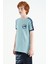 Açık Mavi Omuz Baskı Detaylı Standart Kalıp O Yaka Erkek Çocuk T-Shirt - 11121 4