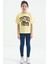 Sarı Ayıcık Baskılı O Yaka Oversize Kısa Kol Kız Çocuk T-Shirt - 75116 3