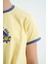 Sarı Baskı Detaylı O Yaka Çok Renkli Bağlama Detaylı Kız Çocuk T-Shirt - 75113 5