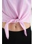 Pembe Baskı Detaylı O Yaka Çok Renkli Bağlama Detaylı Kız Çocuk T-Shirt - 75113 7