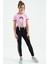 Pembe Baskı Detaylı O Yaka Çok Renkli Bağlama Detaylı Kız Çocuk T-Shirt - 75113 8