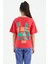Rose Ön Arka Baskılı O Yaka Oversize Kısa Kollu Kız Çocuk T-Shirt - 75127 8