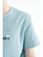 Açık Mavi Baskı Detaylı O Yaka Standart Kalıp Erkek Çocuk T-Shirt - 11117 3