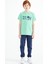 Su Yeşili Ön Yazı Nakışlı O Yaka Standart Kalıp Erkek Çocuk T-Shirt - 11118 2