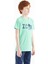 Su Yeşili Ön Yazı Nakışlı O Yaka Standart Kalıp Erkek Çocuk T-Shirt - 11118 6