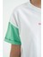 Beyaz Yazı Baskılı O Yaka Düşük Omuzlu Oversize Kız Çocuk T-Shirt - 75130 8