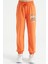 Oranj Yazı Nakışlı Standart Kalıp Jogger Kız Çocuk Eşofman Alt - 75120 1